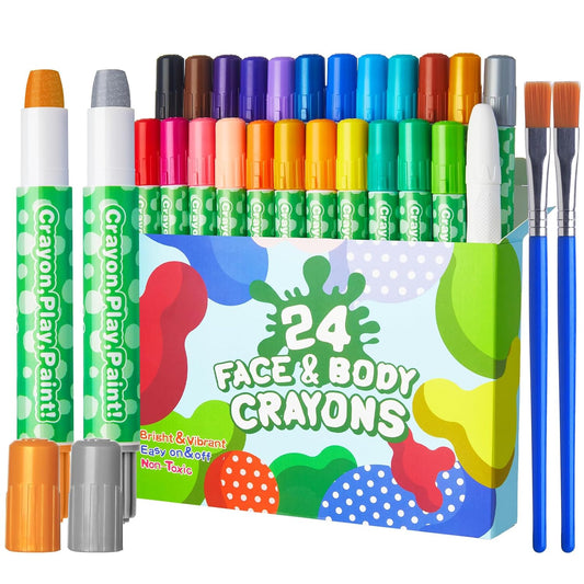 24 Colors Twistable Face Paint Crayons for Kids-Lictin