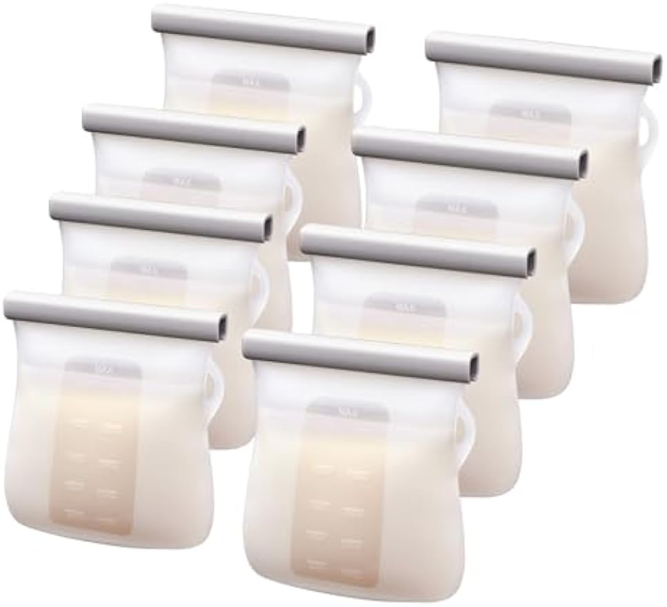Lictin 8PCS Silicone Breastmilk Storage Bags, Reusable