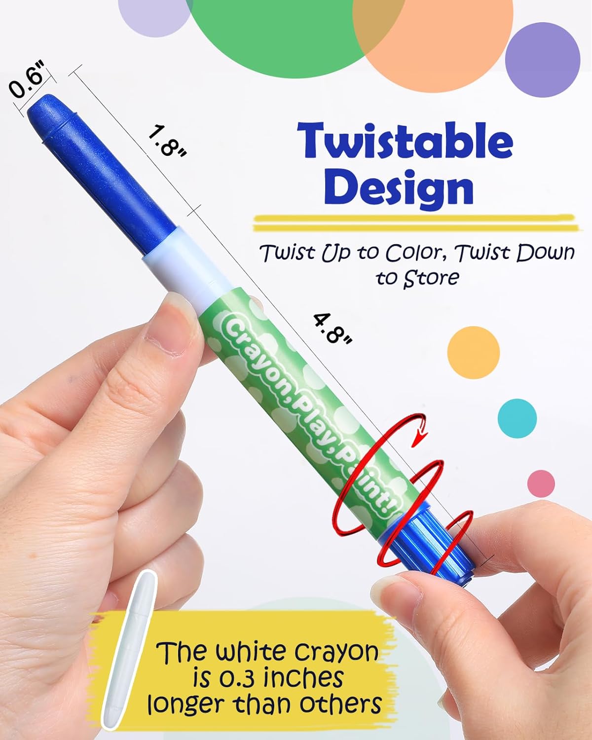 24 Colors Twistable Face Paint Crayons for Kids-Lictin
