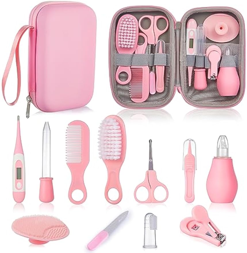 Baby Grooming and Health Kit, Lictin Nursery Care Kit, Newborn Safety Health Care Set with Hair Brush,Comb,Nail Clippers and More for Newborn Infant Toddlers Baby Girls