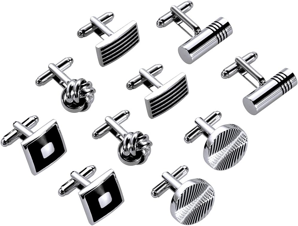Lictin Men's Cufflinks Cuff Links for Men, Stainless Steel Tuxedo Shirt Cuff Links Set, Men’s Jewelry or Accessories for Business, Wedding