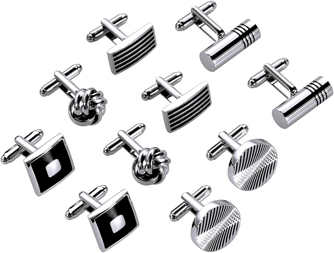 Lictin Men's Cufflinks Cuff Links for Men, Stainless Steel Tuxedo Shirt Cuff Links Set, Men’s Jewelry or Accessories for Business, Wedding