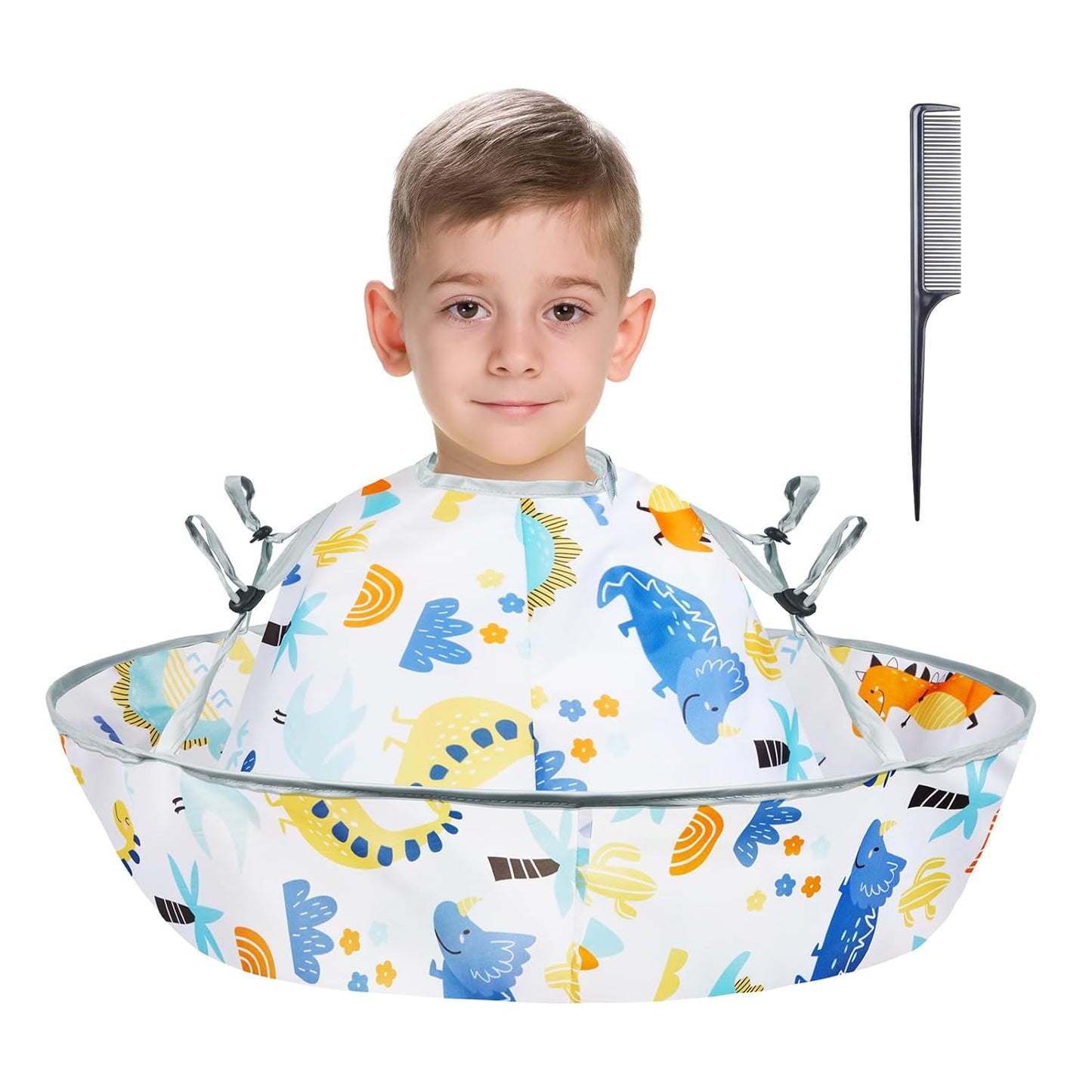 Lictin Haircut Capes Umbrella for Kids - Hair Cutting Haircut Cape Kids Waterproof Foldable Adjustment, Hairdressing Umbrella Cape Apron with 1PCS Black Comb, Marine Theme