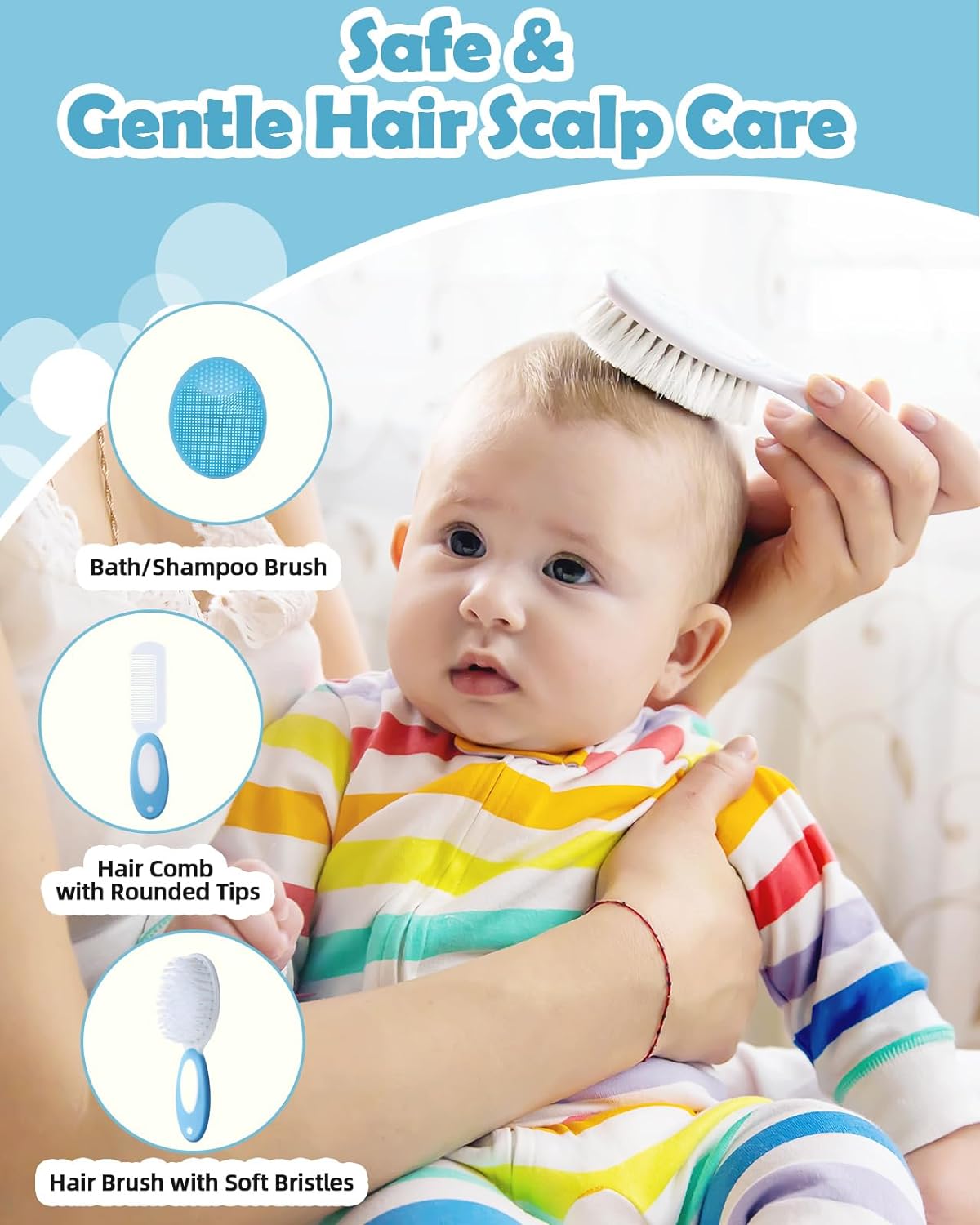 Baby Grooming and Health Kit, Lictin Safety Care Set, Newborn Nursery Health Care Set with Hair Brush,Comb,Nail Clippers and More for Newborn Infant Toddlers Baby Girls Boys