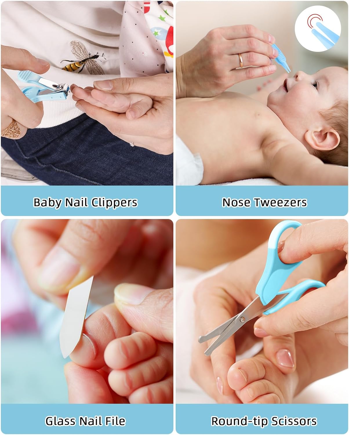 Baby Grooming and Health Kit, Lictin Safety Care Set, Newborn Nursery Health Care Set with Hair Brush,Comb,Nail Clippers and More for Newborn Infant Toddlers Baby Girls Boys