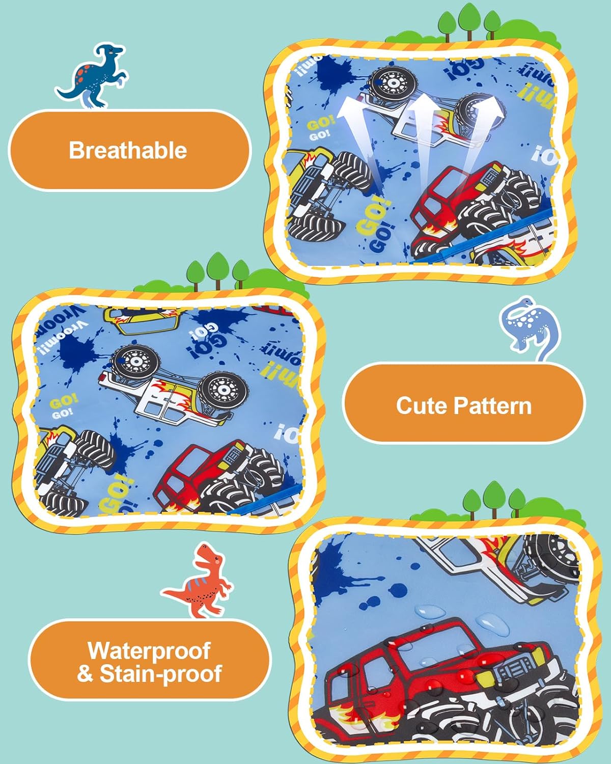 Lictin 2 Pack Kids Art Smocks,Toddler Smock,Waterproof Artist Painting Aprons for Children,with Long Sleeve for Age 3-8 Years