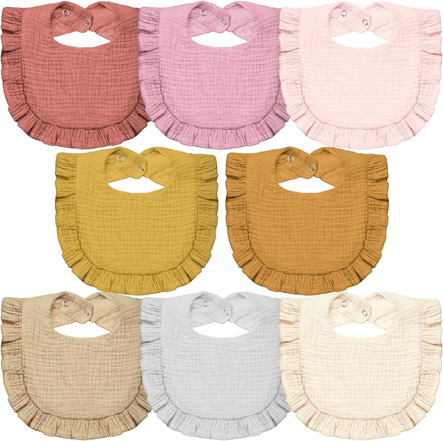 Lictin Muslin Baby Drool Bibs - 8 Pack Baby Bandana Drool Bibs Cotton Unisex