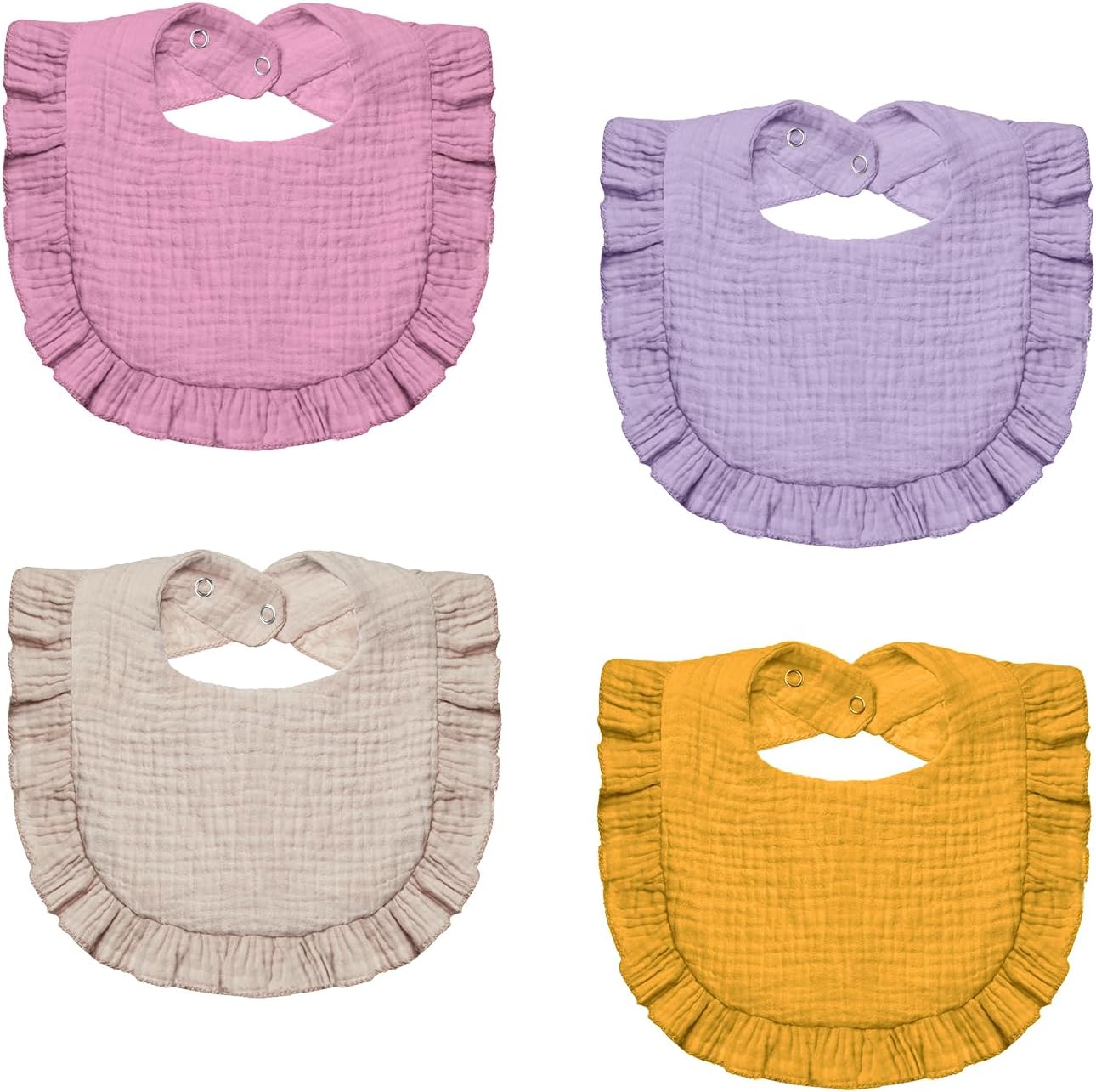 Lictin 4-Pack Muslin Baby Bandana Drool Bibs, Unisex Bandana Drooling