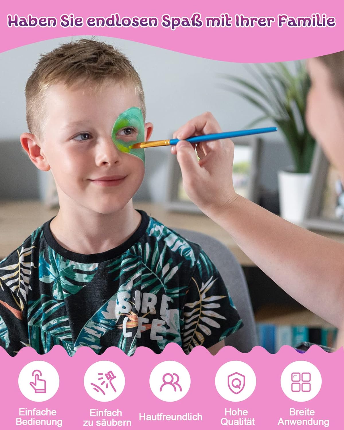 Lictin Water Based Face Paint - 26 Colors Face Painting Kit with Stencils and Brushes, Halloween Makeup Kit for Adults and Kids, Professional Non Toxic Washable