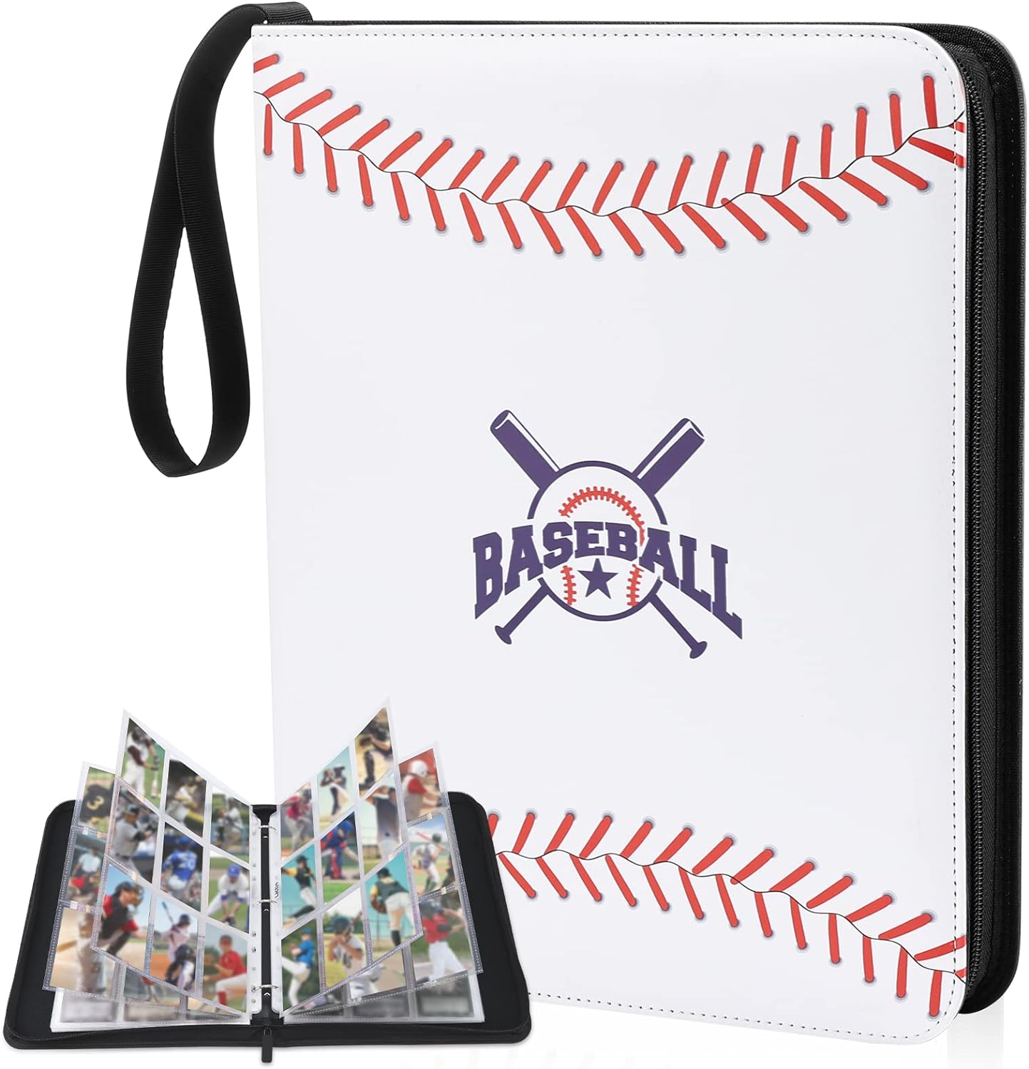 Basketball Card Binder 9 Pocket - Lictin Basketball Card Holder, Trading Card Binder, Sports Card Binder Collectible Trading Card Albums Fits 810 Cards with 45 Removable Sleeves