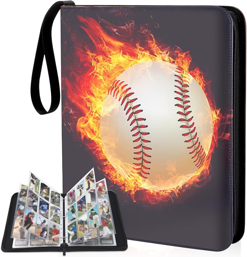 Baseball Card Binder 9 Pocket - Lictin Baseball Card Holder, 3 Ring Tr Baseball Card Binder 9 Pocket - Lictin Baseball Card Holder, 3 Ring Tr
