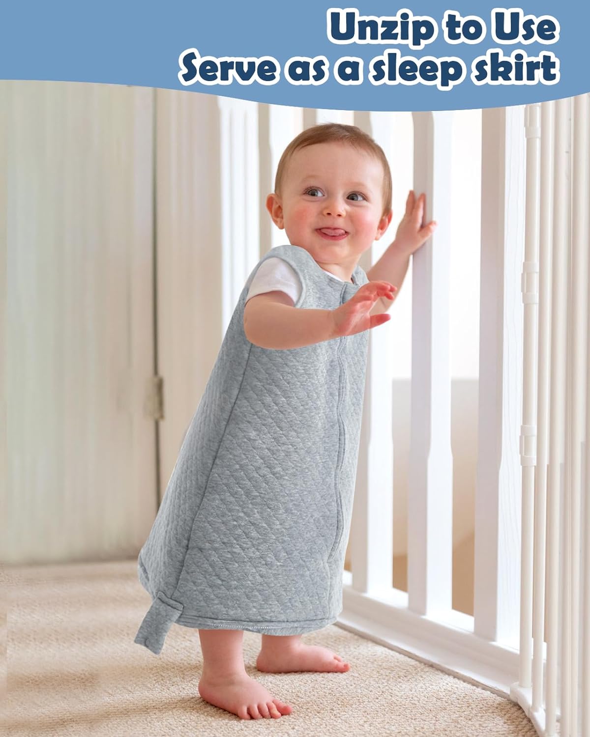 Lictin Baby Sleeping Bag, 2.5TOG Sleeveless Sleep Sack with 3 Detachable Bottoms, Unisex Swaddle Wearable Blanket with Adjustable Length for Baby Infant Toddler (6-24 Months)