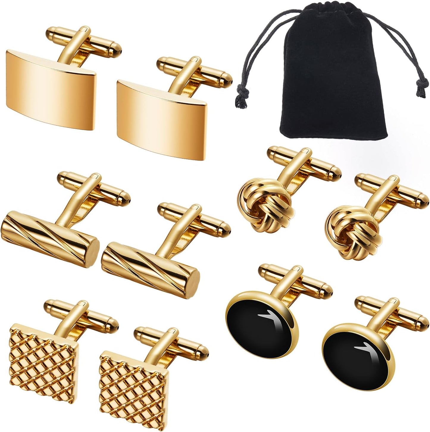 Lictin Men's Cufflinks Cuff Links for Men, Stainless Steel Tuxedo Shirt Cuff Links Set, Men’s Jewelry or Accessories for Business, Wedding