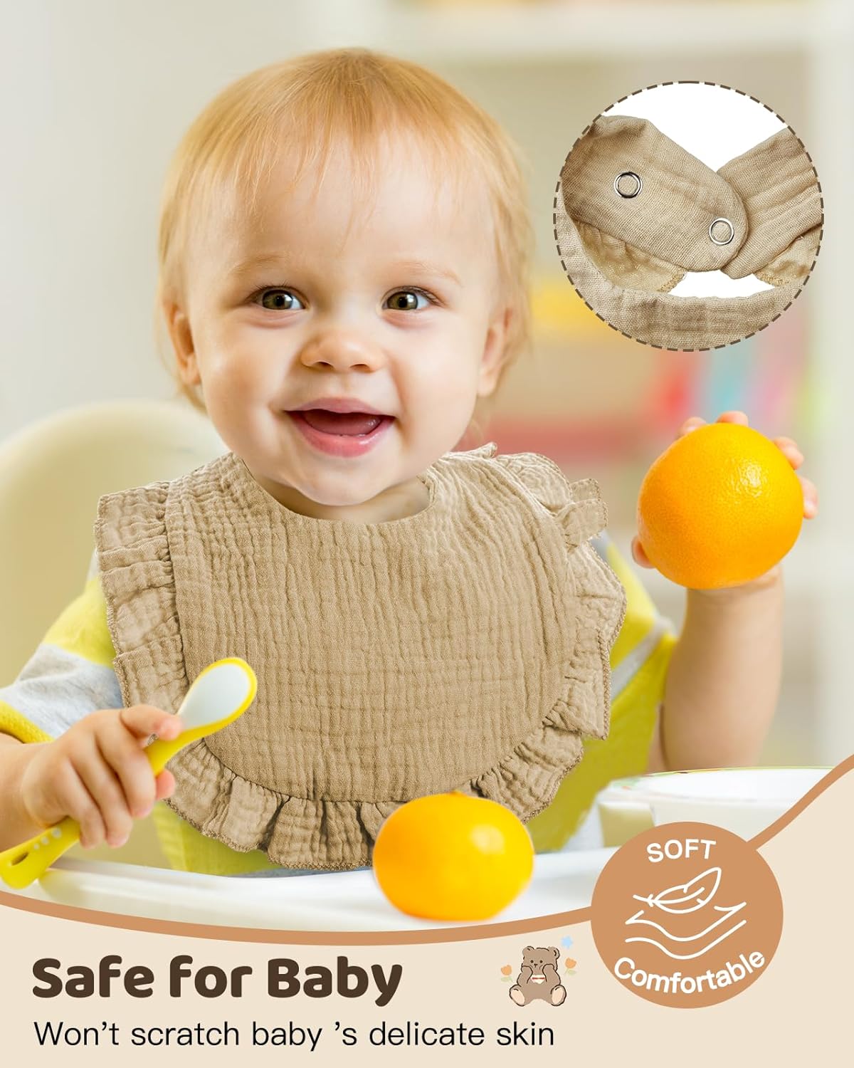 Lictin Muslin Baby Drool Bibs - 8 Pack Baby Bandana Drool Bibs Cotton Unisex