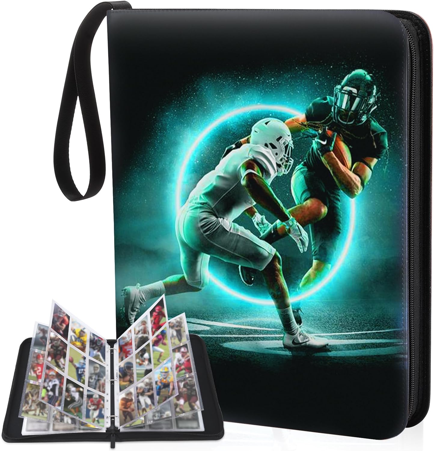 Basketball Card Binder 9 Pocket - Lictin Basketball Card Holder, Trading Card Binder, Sports Card Binder Collectible Trading Card Albums Fits 810 Cards with 45 Removable Sleeves