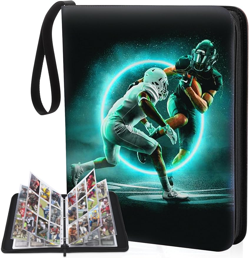 Football Card Binder 9 Pocket - Lictin Football Card Holder, 3 Ring Tr Football Card Binder 9 Pocket - Lictin Football Card Holder, 3 Ring Tr