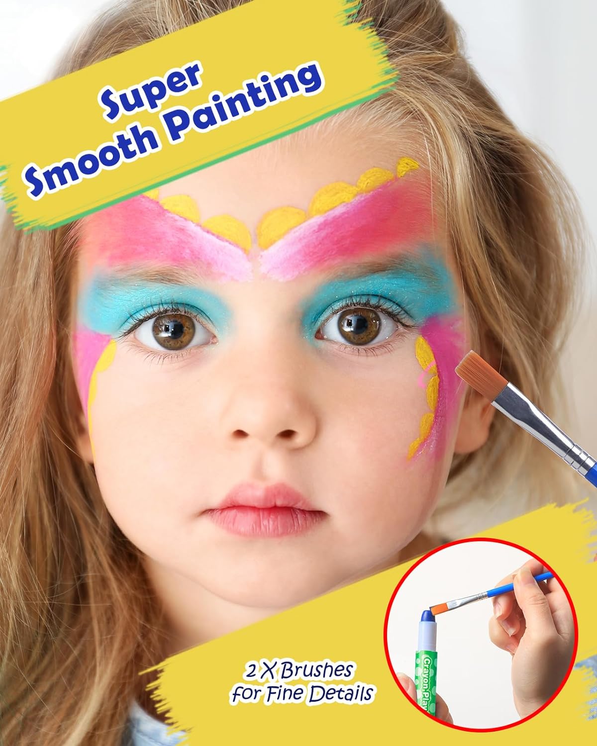 24 Colors Twistable Face Paint Crayons for Kids-Lictin