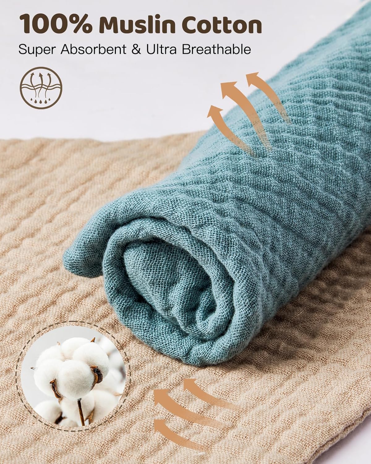 Muslin Baby Bandana Bibs - 8 Pack