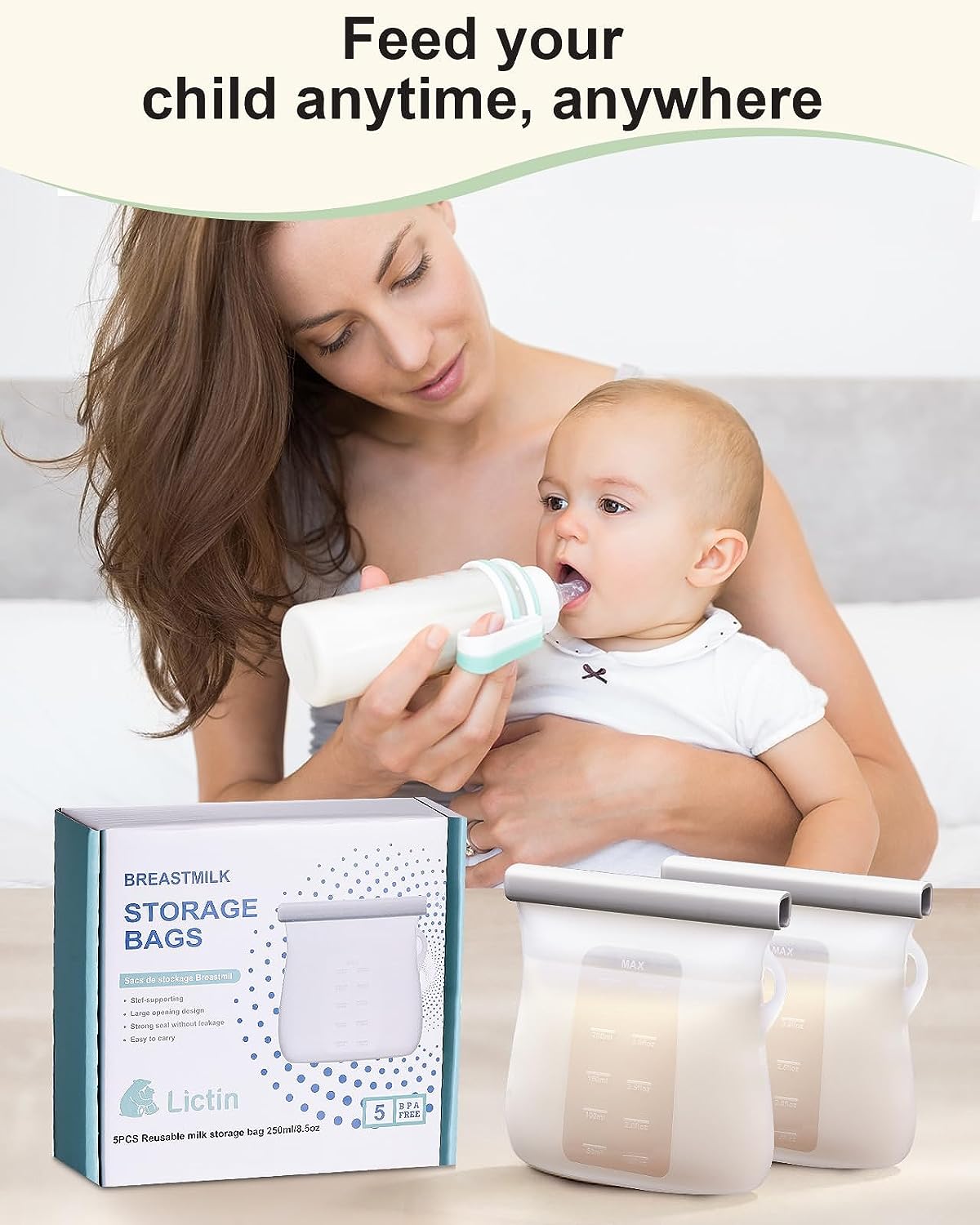 Silicone Breastmilk Storage Bags-5PCS
