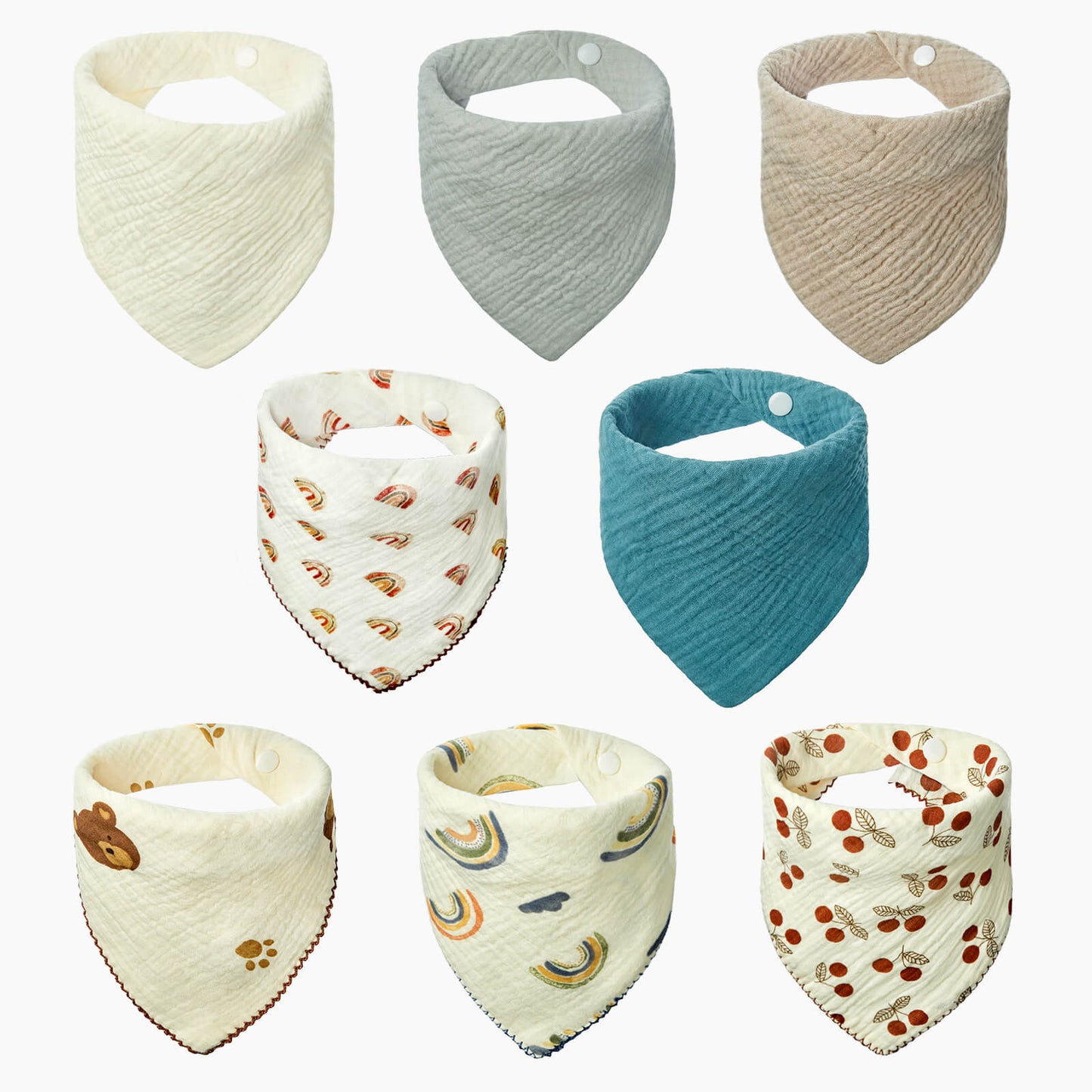 Muslin Baby Bandana Bibs - 8 Pack