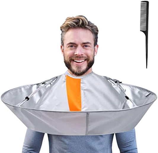 Lictin Hair Cutting Haircut Cape - Haircut Cape Umbrella Waterproof Hair Cloak Barber Cape Foldable Hairdressing Umbrella Cape Apron with 1PCS Black Comb