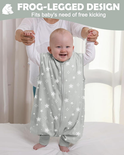 Lictin Toddler Sleep Sack with Feet - Sleep Sack 3t-4t Year Winter, 2.5 TOG Baby Sleeping Bag Sleeveless, Cotton Wearable Blanket with Legs for Infant Toddler from 100cm-110cm
