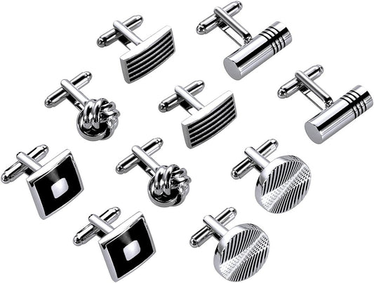 Lictin Men's Cufflinks Cuff Links for Men, Stainless Steel Tuxedo Shirt Cuff Links Set, Men’s Jewelry or Accessories for Business, Wedding