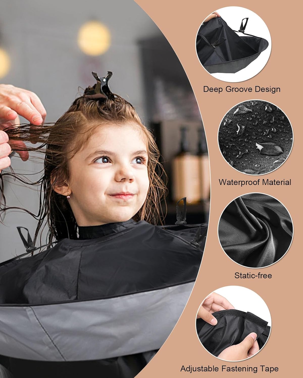 Lictin Hair Cloak Cape Black - Haircut Cape Umbrella Waterproof