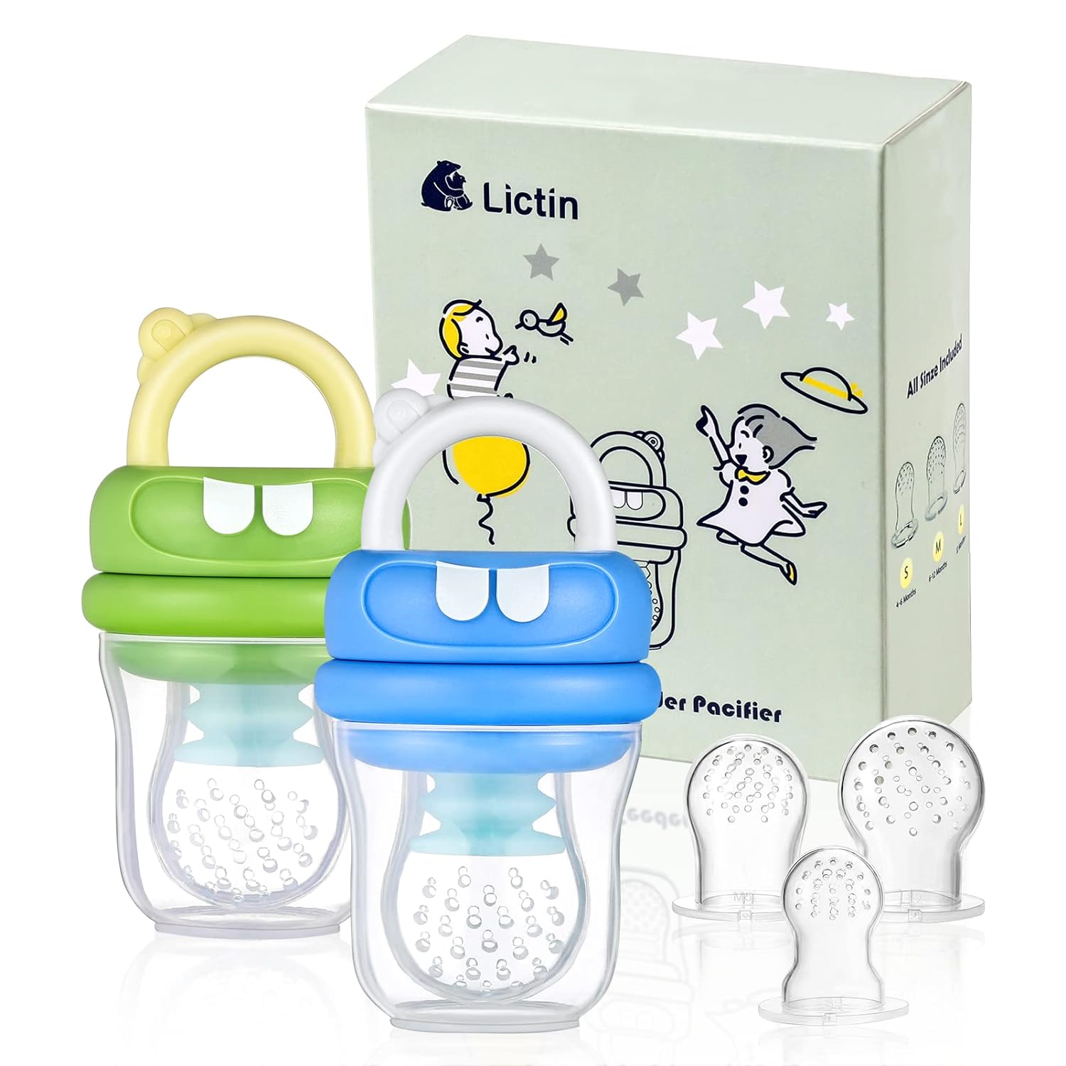 Lictin Baby Food Feeder Pacifier Set Feeding Supplies 11 Pcs