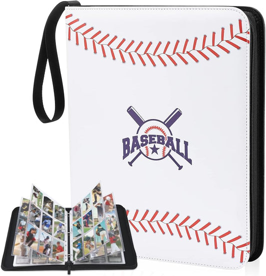 Baseball Card Binder 9 Pocket - Lictin Baseball Card Holder, Trading Card Binder, Sports Card Binder Collectible Trading Card Albums Fits 810 Cards with 45 Removable Sleeves